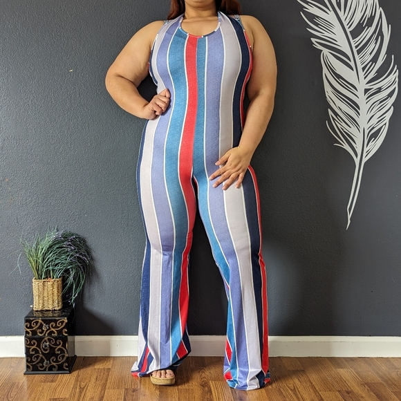 Shein Striped Jumpsuit - Picture 1 of 9